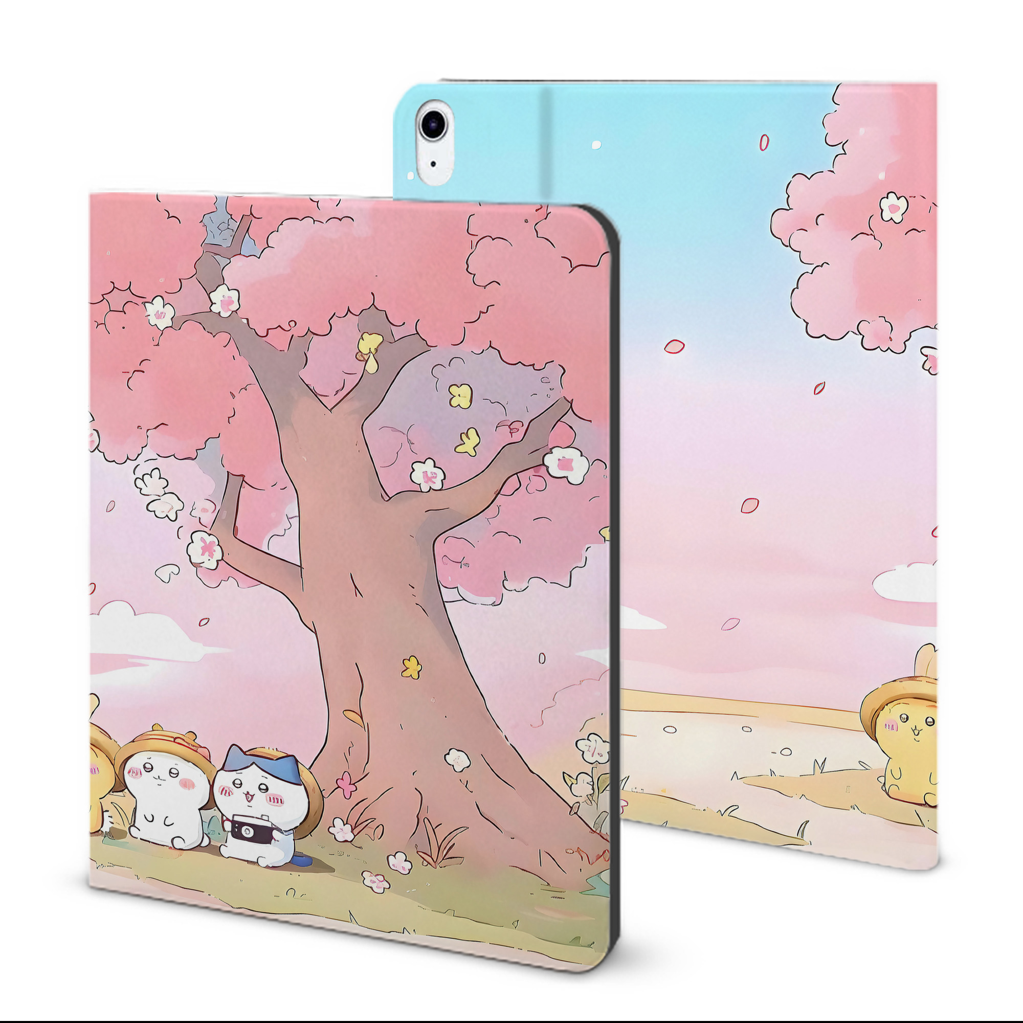 （画像用） ちいかわ Chii-kawa IPad ケース ブック型 PUレザー TPU 耐衝撃 軽量 薄型 ペン収納なし 全面保護 IPad 各モデル対応